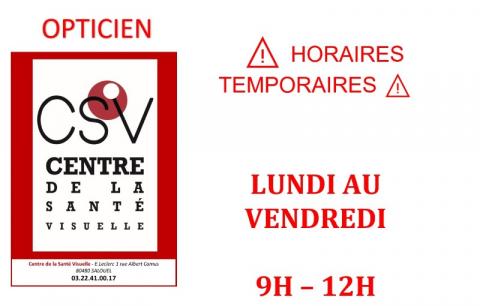 Horaires temporaires COVID-19